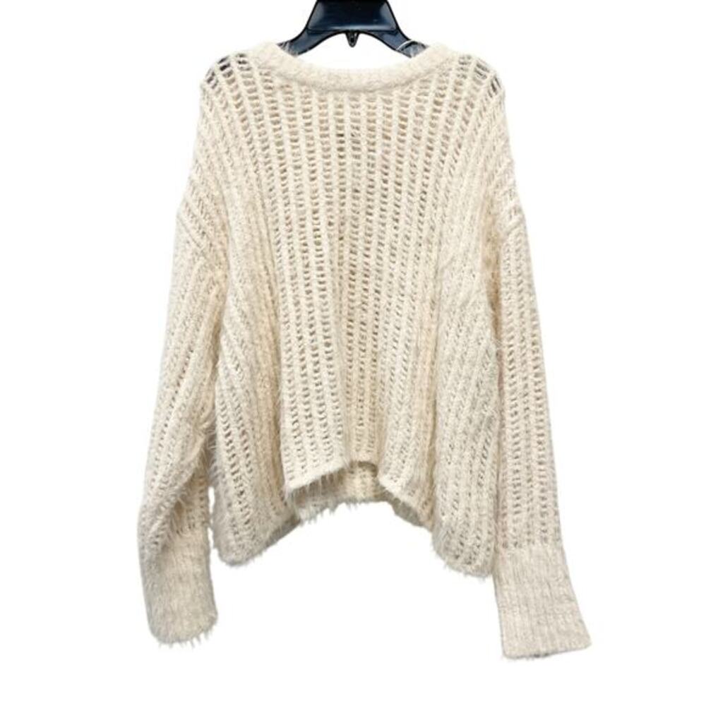 Universal Thread Women's Crewneck Openwork Pullover Sweater Cream Size XL - Picture 5 of 6